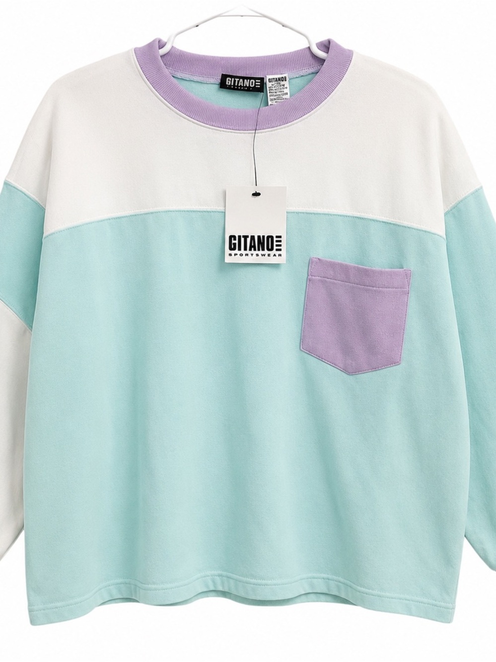 Vintage Gitano Pastel Colorblock Sweatshirt 22W NWT